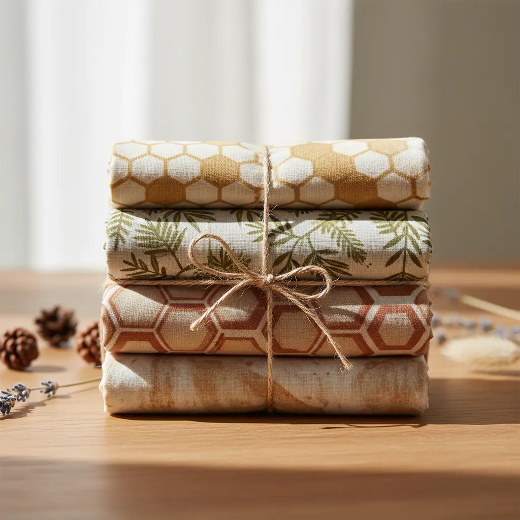 Stack of folded beeswax wraps