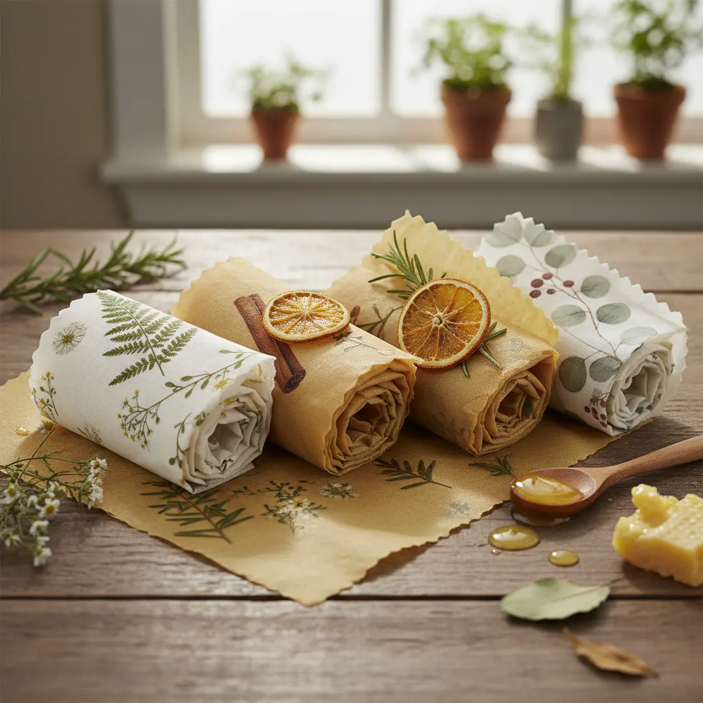 Botanical pattern beeswax wraps