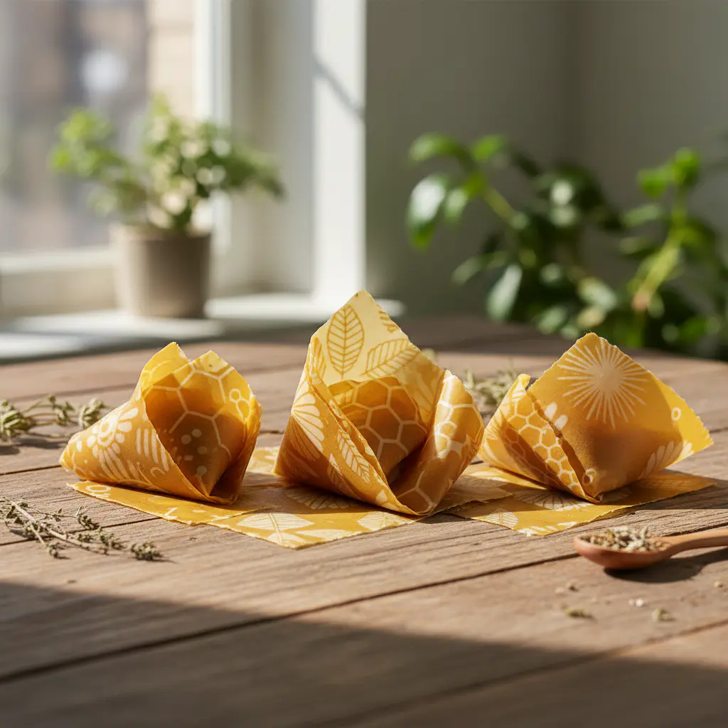 Earthy yellow pattern beeswax wraps